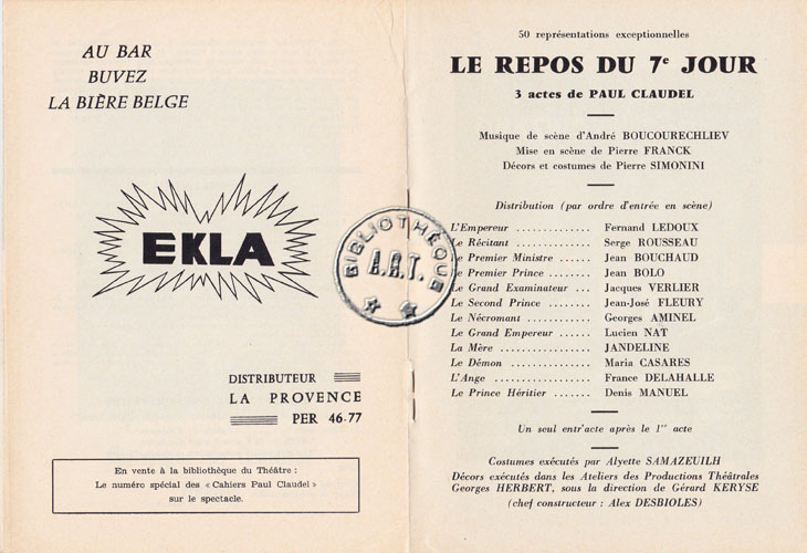 Les programmes de Théatre de l\